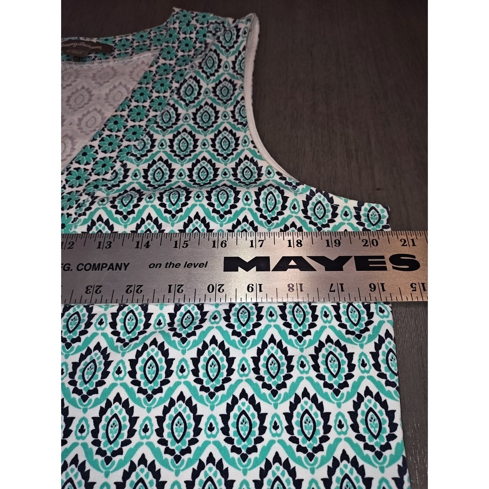 Tommy Bahama Sleeveless V-Neck Mini Dress in Aqua and White - Picture 6 of 9